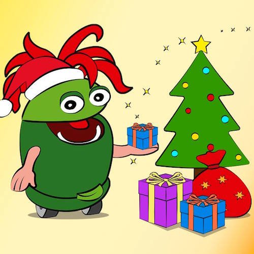 Addobbare l'albero di Natale con le buste di caffè